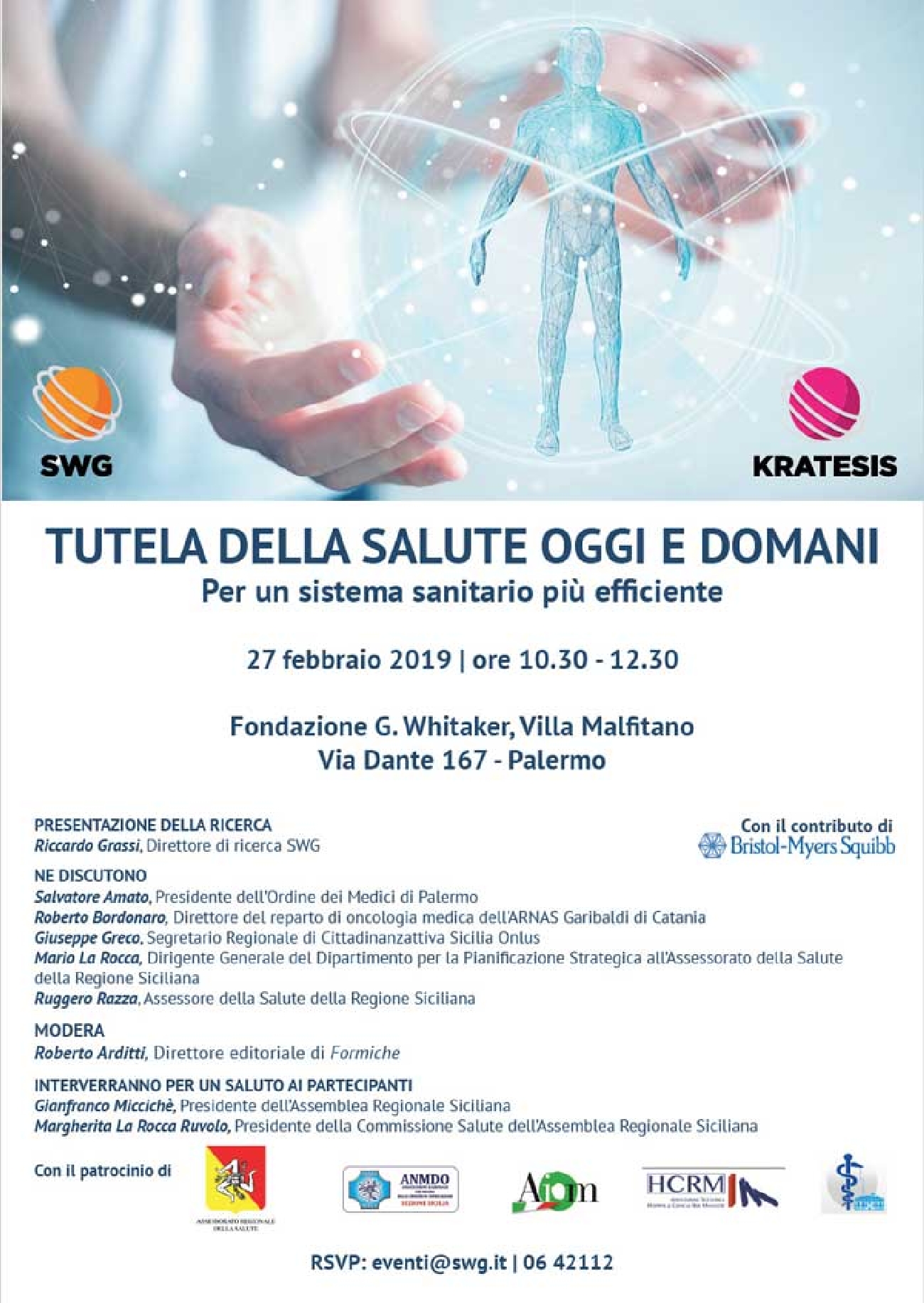 SANITA': TUTELA DELLA SALUTE PUBBLICA IN SICILIA OGGI E DOMANI 