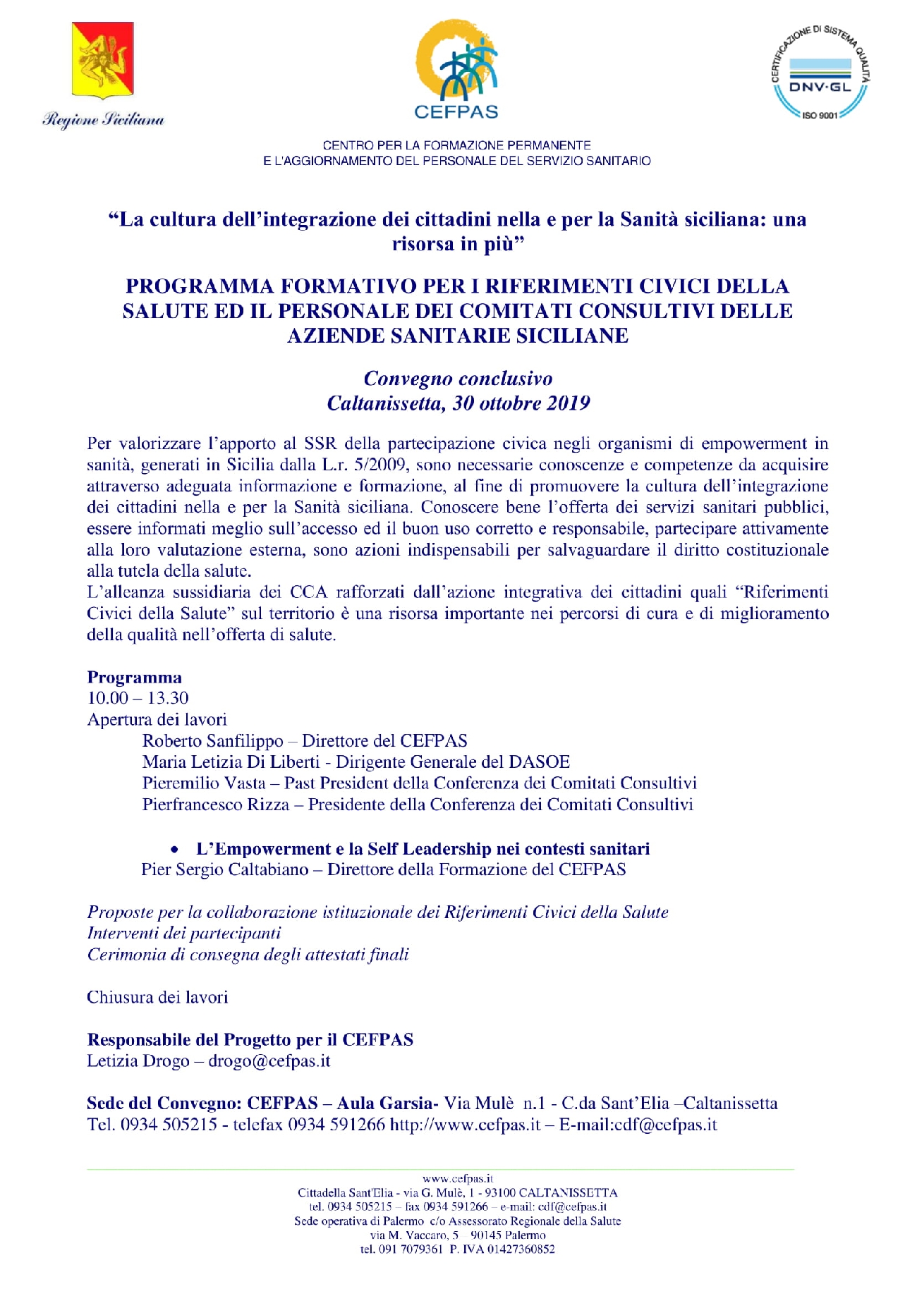 Convegno finale Rete civica della Salute - 