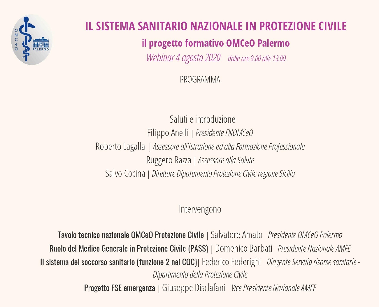 IL SISTEMA SANITARIO NAZIONALE IN PROTEZIONE CIVILE