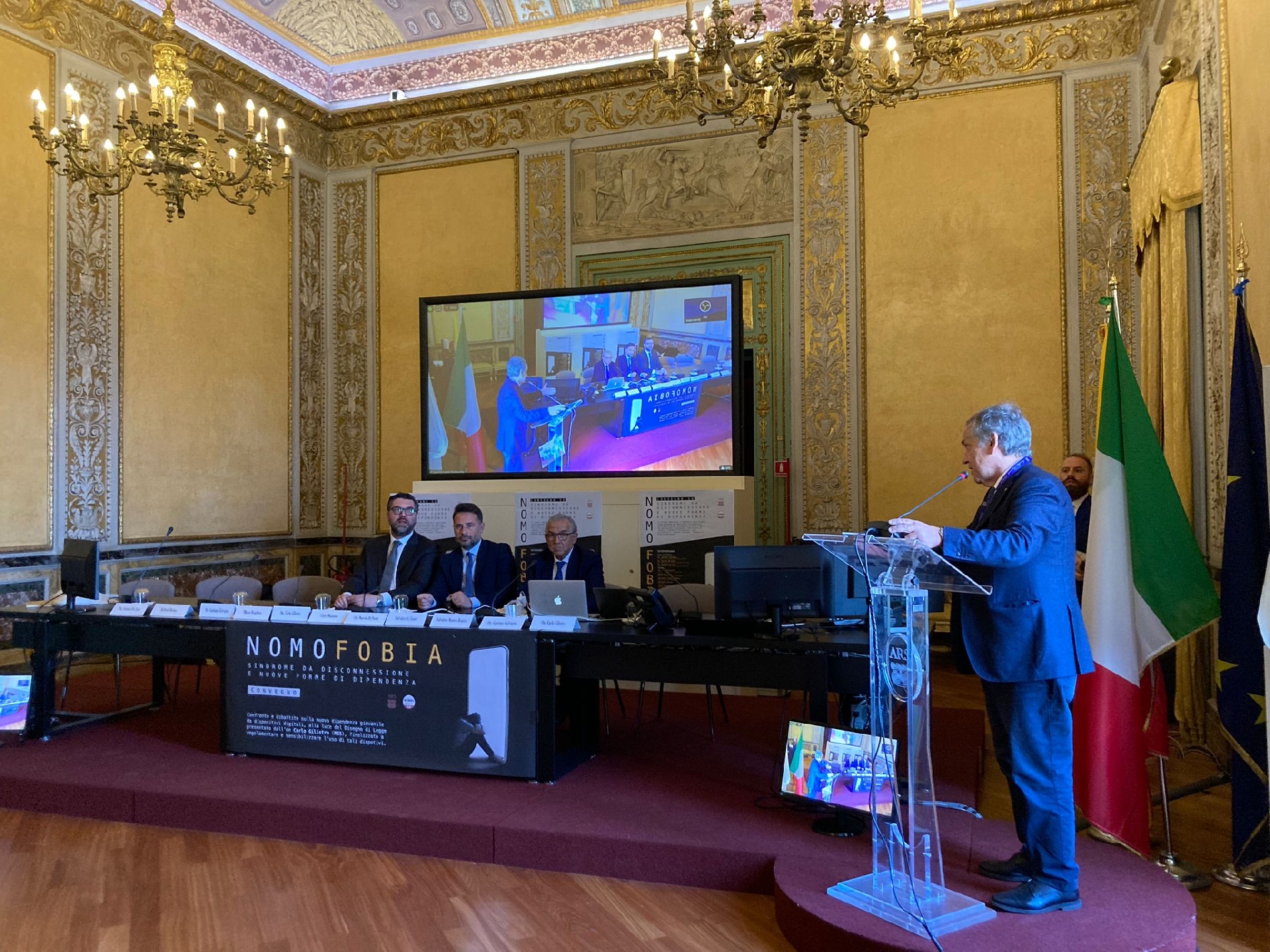 Nomofobia. Il Presidente Amato interviene all'Assemblea Regionale Siciliana 