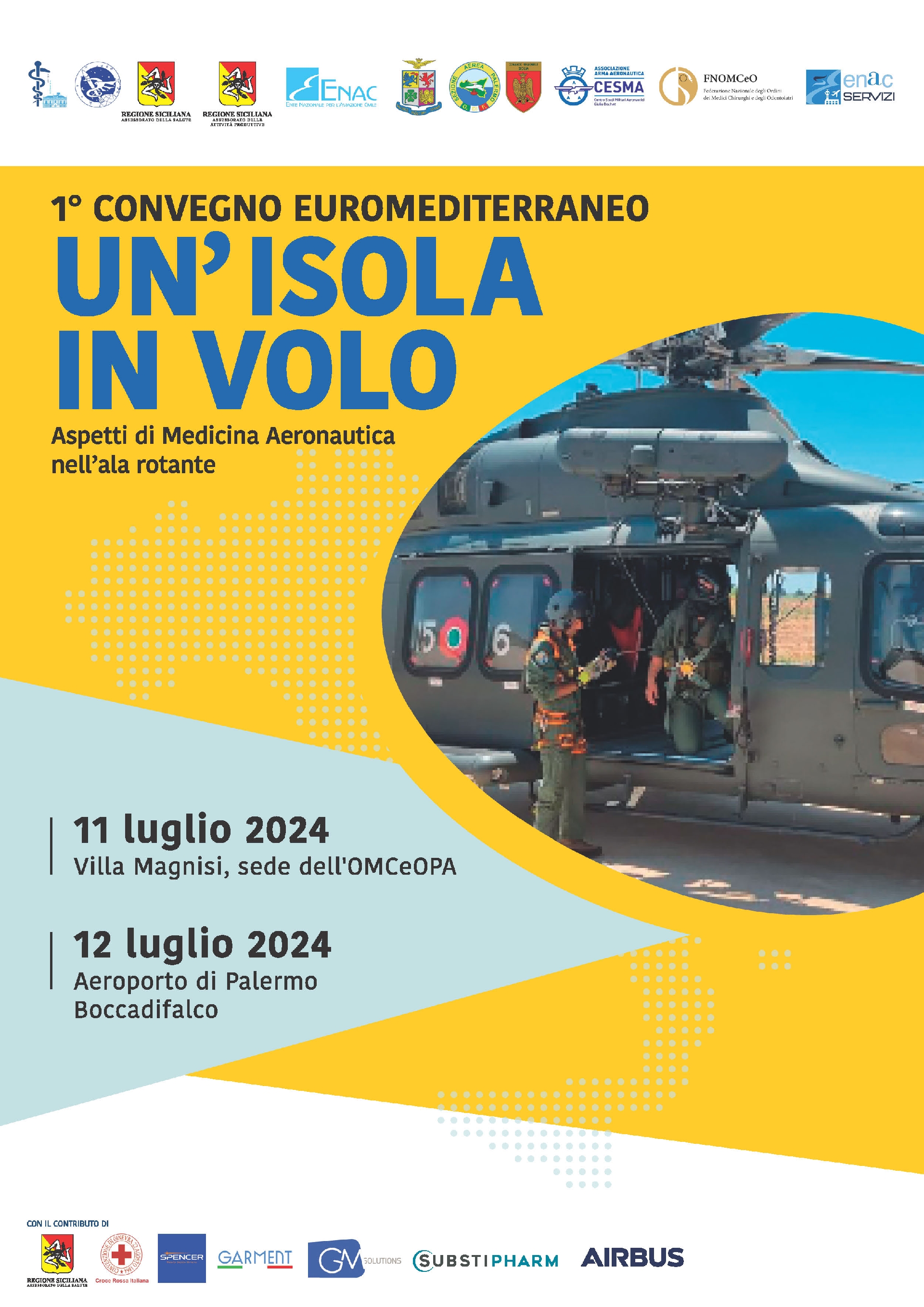 MEDICINA AERONAUTICA, DOMANI A PALERMO IL 1° CONGRESSO EUROMEDITERRANEO “UN ‘ISOLA IN VOLO” 