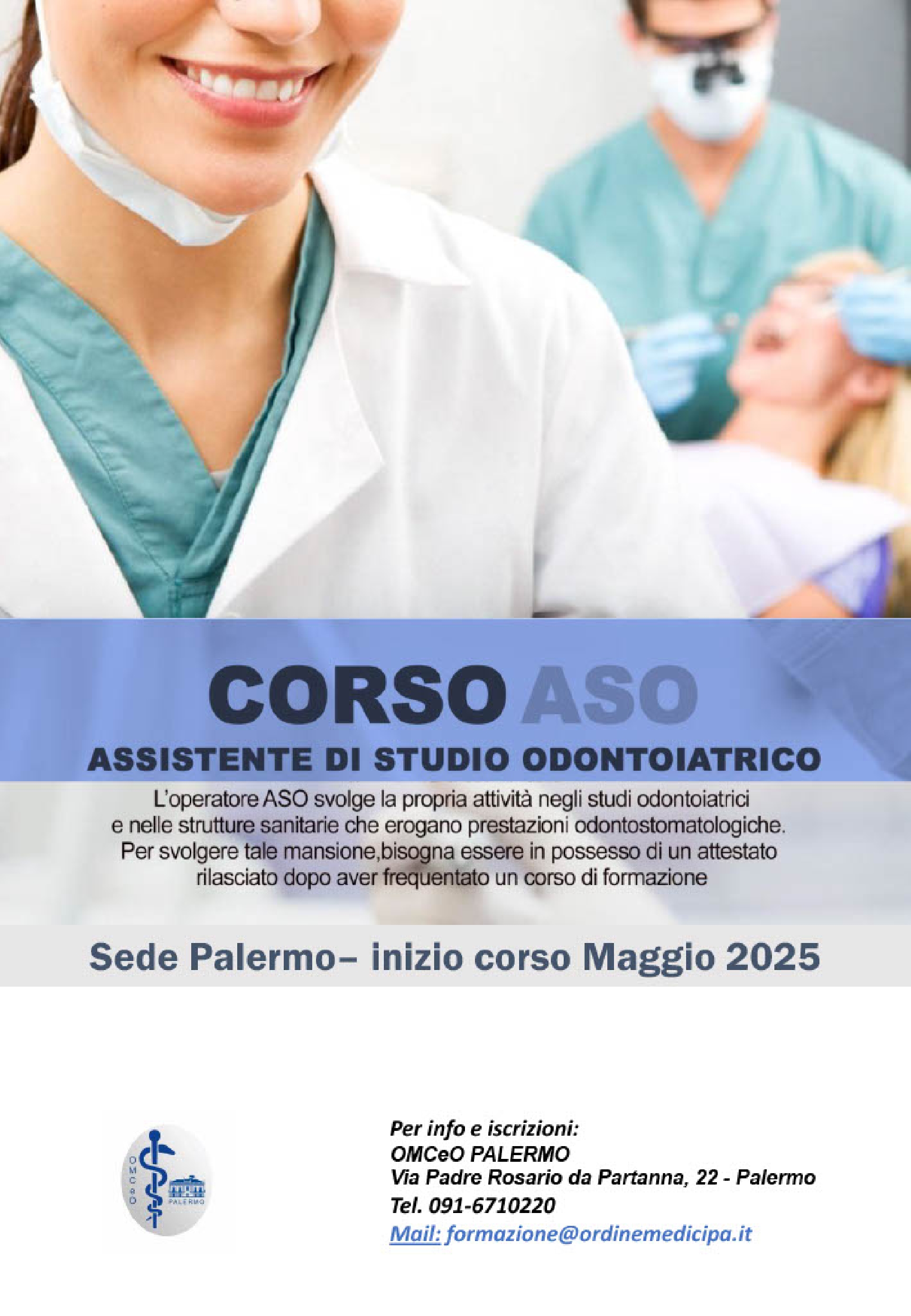 Corso ASO - Assistente di Studio Odontoiatrico - Palermo, Villa Magnisi - Inizio corso Maggio 2025 