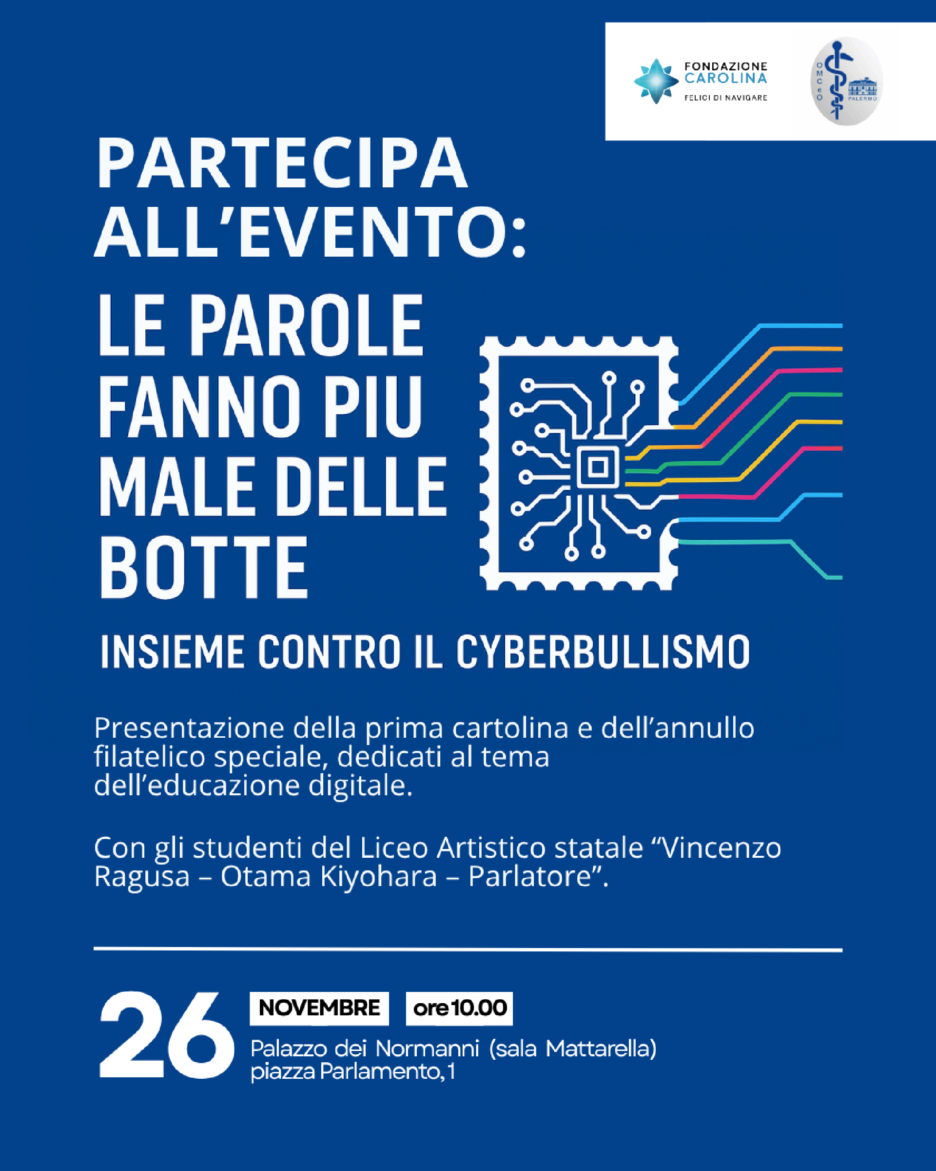 Le parole fanno più male delle botte: presentazione della cartolina filatelica contro il cyberbullismo