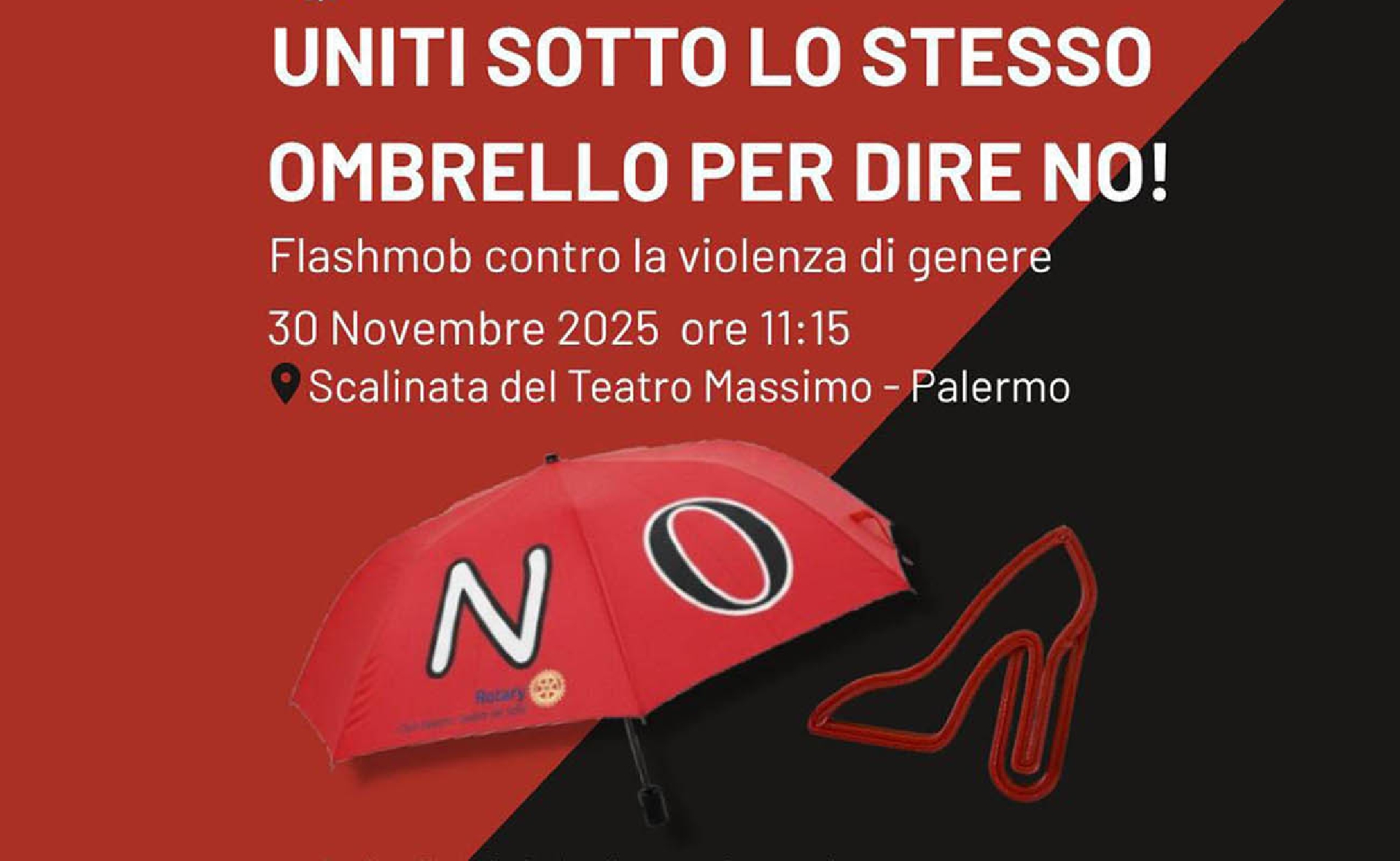 ''Uniti sotto lo stesso ombrello'', flash mob a Palermo per dire basta alla violenza di genere