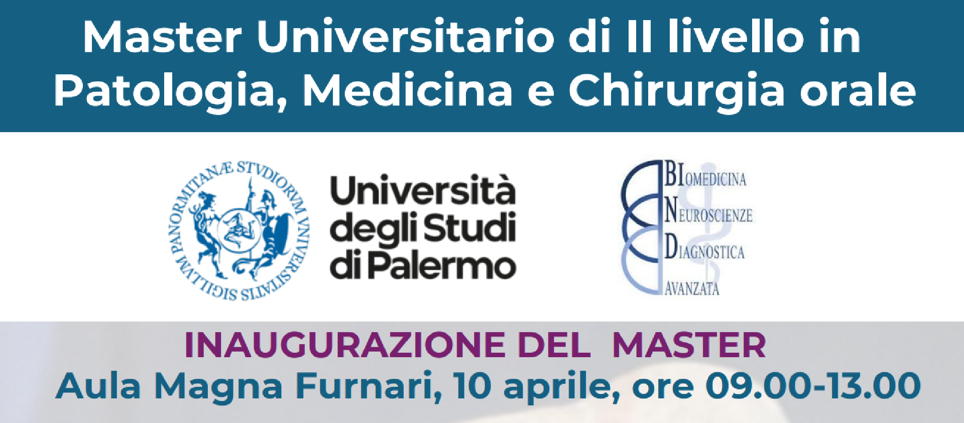 10 aprile 2026 inaugurazione del master Universitario di II livello in
Patologia, Medicina e Chirurgia orale