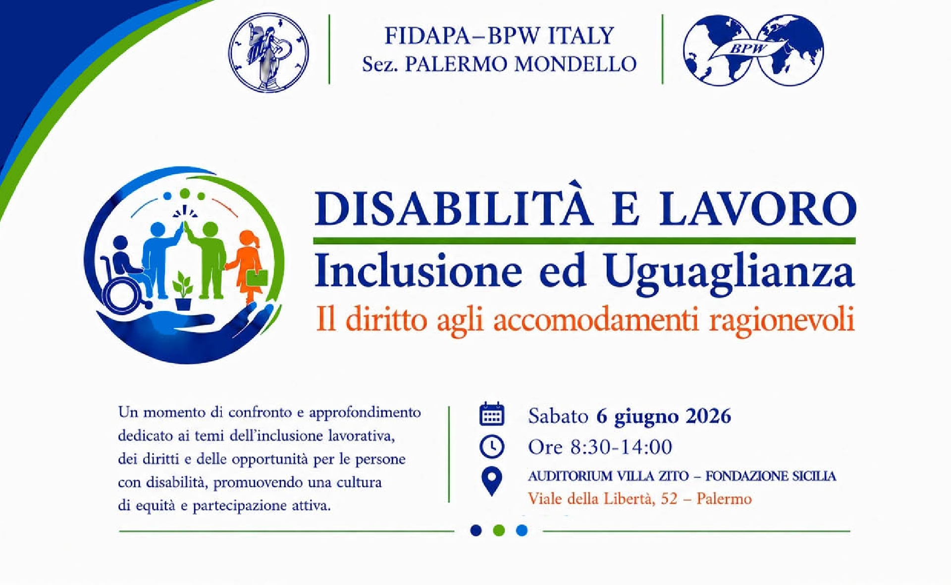 Disabilità, lavoro e inclusione: Fidapa Palermo-Mondello apre il confronto