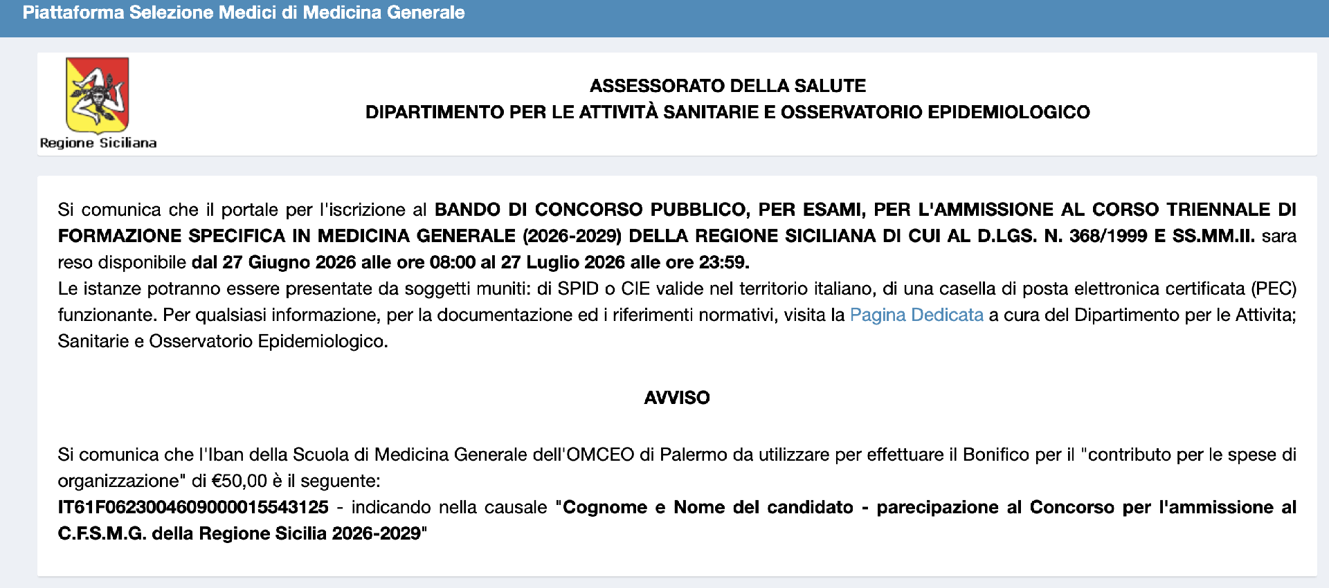 Corso di formazione in Medicina generale 2026-2029: domande entro il 27 luglio