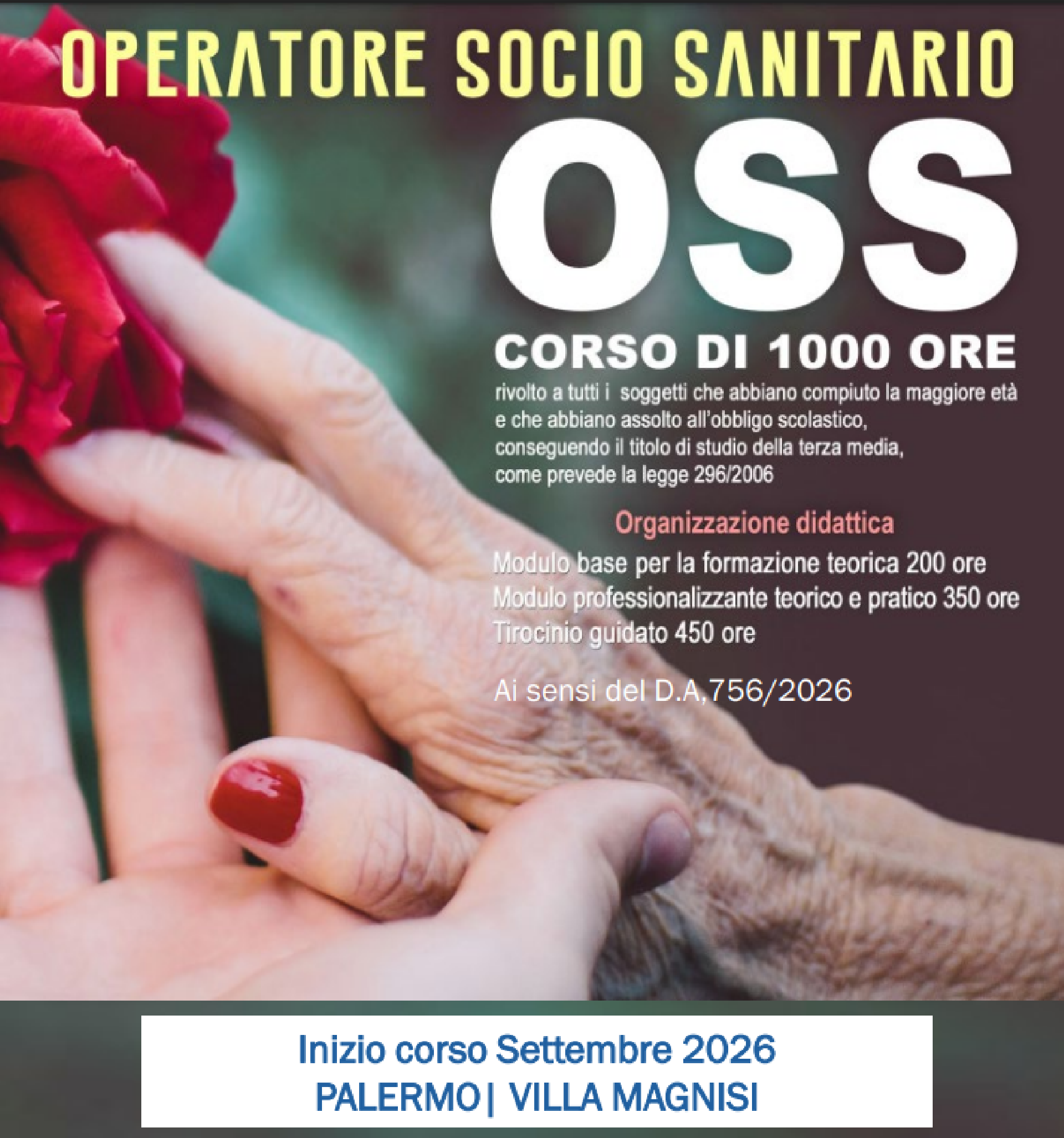 Apertura Iscrizioni
Corso per Operatore Socio Sanitario (OSS)
