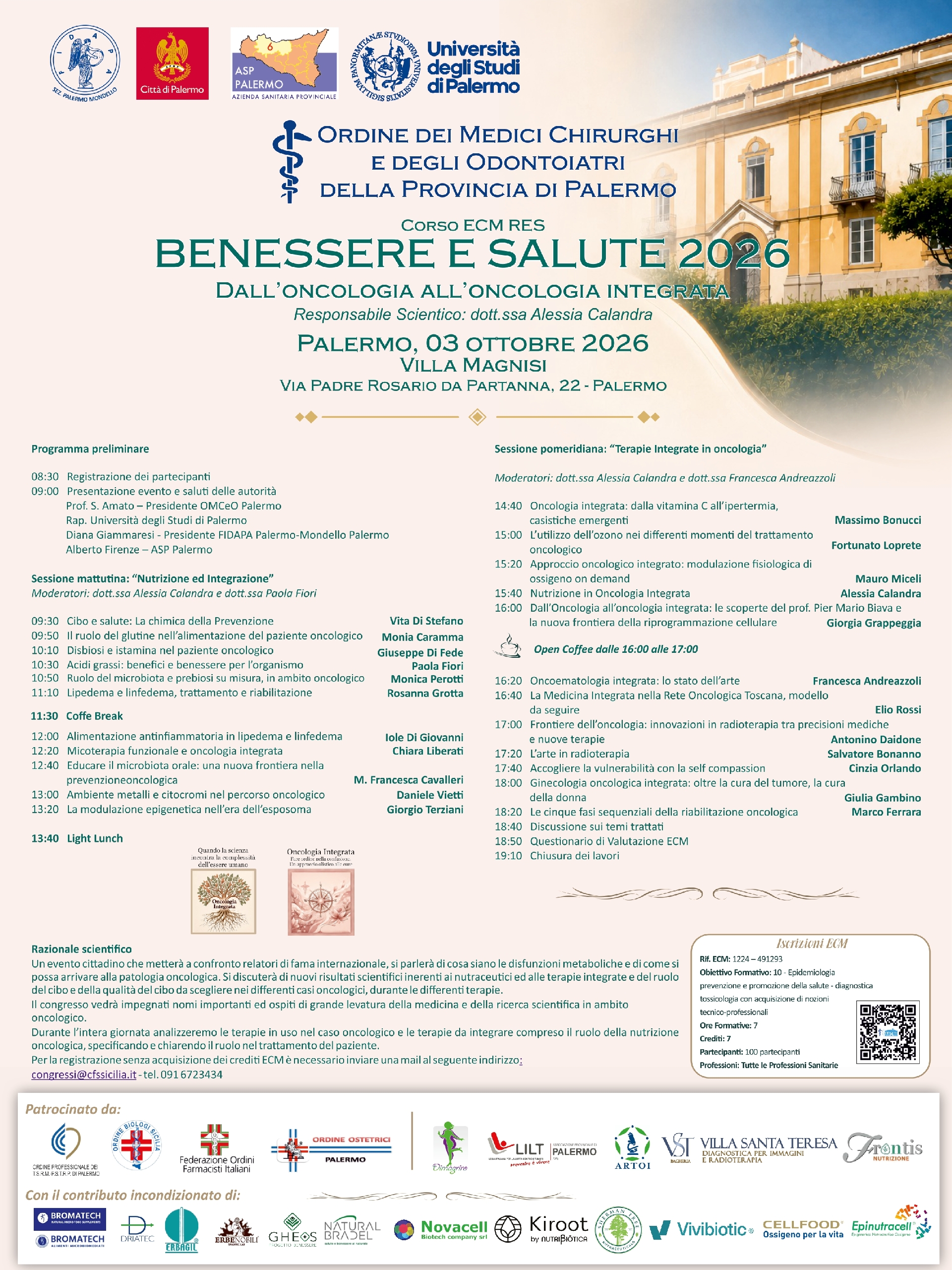 BENESSERE E SALUTE 2026 - DALL'ONCOLOGIA ALL'ONCOLOGIA INTEGRATA